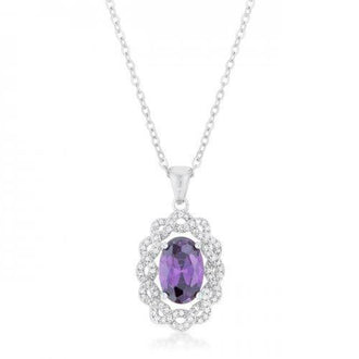 Amethyst Oval Drop Necklace (pack of 1 ea)