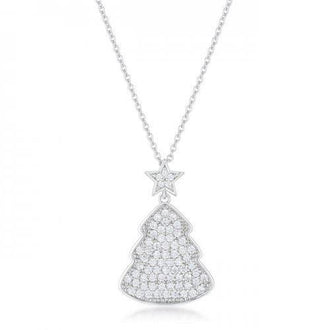 Clear Christmas Tree Drop Necklace (pack of 1 ea)