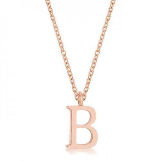 Elaina Rose Gold Stainless Steel B Initial Necklace (pack of 1 ea)