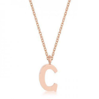 Elaina Rose Gold Stainless Steel C Initial Necklace (pack of 1 ea)