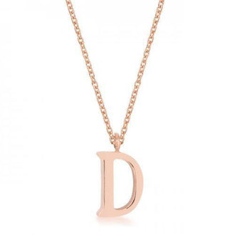 Elaina Rose Gold Stainless Steel D Initial Necklace (pack of 1 ea)