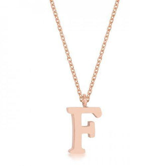 Elaina Rose Gold Stainless Steel F Initial Necklace (pack of 1 ea)