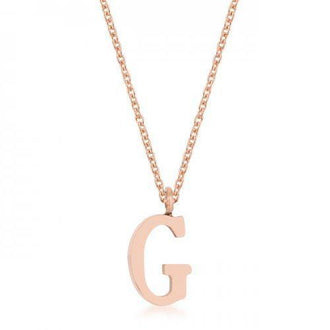 Elaina Rose Gold Stainless Steel G Initial Necklace (pack of 1 ea)