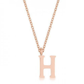 Elaina Rose Gold Stainless Steel H Initial Necklace (pack of 1 ea)