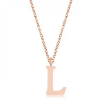 Elaina Rose Gold Stainless Steel L Initial Necklace (pack of 1 ea)