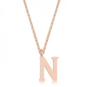 Elaina Rose Gold Stainless Steel N Initial Necklace (pack of 1 ea)