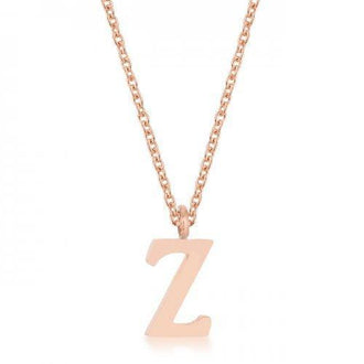 Elaina Rose Gold Stainless Steel Z Initial Necklace (pack of 1 ea)