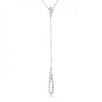 Chrisette 0.4ct Cz Rhodium Classic Drop Lariat Necklace (pack of 1 ea)