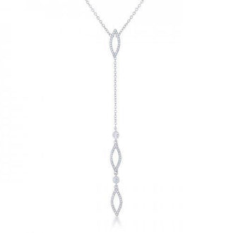 Carmela 0.6ct Cz Rhodium Classic Drop Lariat Necklace (pack of 1 ea)