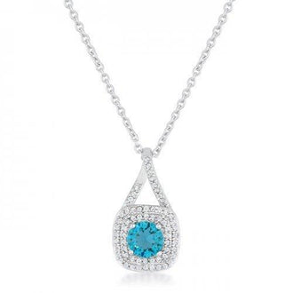 Christal 1.2ct Aqua Czrhodium Classic Necklace (pack of 1 ea)