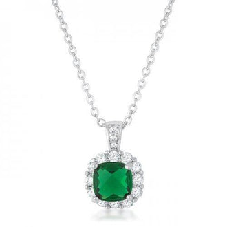 Liz 2.6ct Emerald Cz Rhodium Classic Necklace (pack of 1 ea)