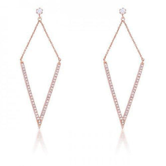 Michelle 1.2ct Cz Rose Gold Delicate Pointed Drop Earrings (pack of 1 ea)