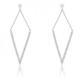 Michelle 1.2ct Cz Rhodium Delicate Pointed Drop Earrings (pack of 1 ea)