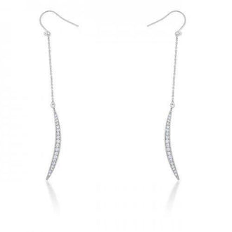 Luna 0.5ct Cz Rhodium Delicate Moon Drop Earrings (pack of 1 ea)