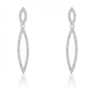 Sara 1.2ct Cz Rhodium Delicate Double Teardrop Drop Earrings (pack of 1 ea)