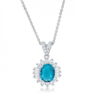 Chrisalee 3.2ct Aqua Cz Classic Drop Necklace (pack of 1 ea)