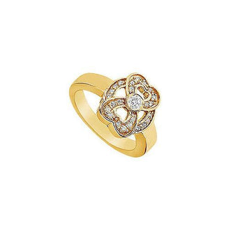 Heart Diamond Ring : 14K Yellow Gold - 0.33 CT Diamonds