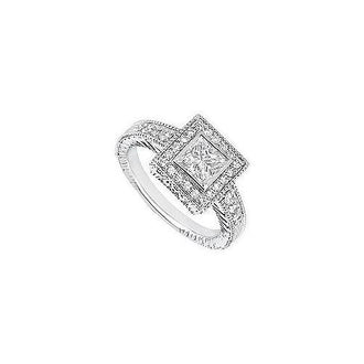 Diamond Engagement Ring : 14K White Gold - 1.00 CT Diamonds