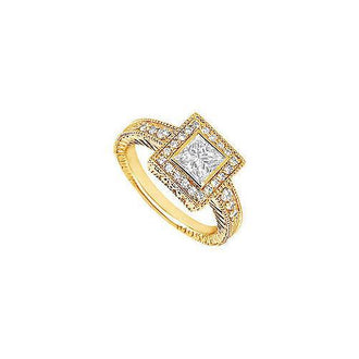 Diamond Engagement Ring : 14K Yellow Gold - 1.00 CT Diamonds