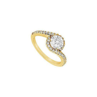 Diamond Engagement Ring : 14K Yellow Gold - 0.75 CT Diamonds