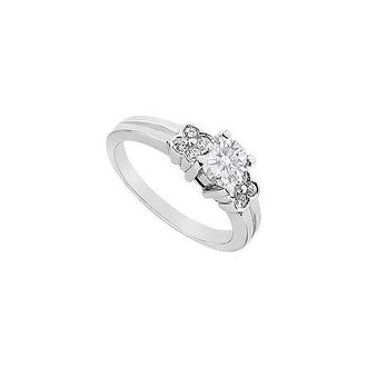 Diamond Engagement Ring : 14K White Gold - 0.75 CT Diamonds