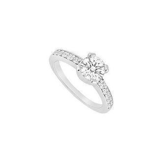 Diamond Engagement Ring : 14K White Gold - 0.66 CT Diamonds