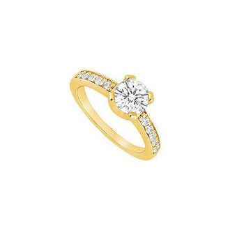 Diamond Engagement Ring : 14K Yellow Gold - 0.66 CT Diamonds