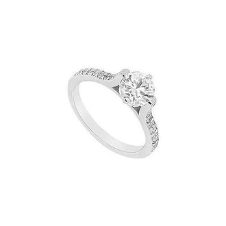 Diamond Engagement Ring : 14K White Gold - 0.75 CT Diamonds