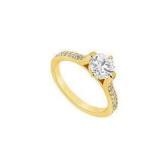 Diamond Engagement Ring : 14K Yellow Gold - 0.75 CT Diamonds