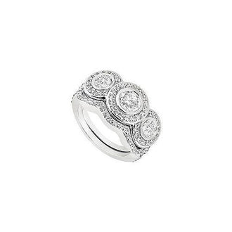 Diamond Engagement Ring : 18K White Gold - 1.00 CT Diamonds