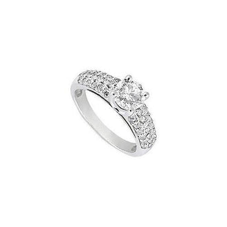 Diamond Engagement Ring : 14K White Gold - 1.25 CT Diamonds