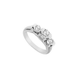 Diamond Engagement Ring : 18K White Gold - 1.00 CT Diamonds