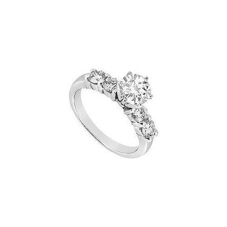 Diamond Engagement Ring : 14K White Gold - 0.75 CT Diamonds