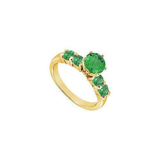 Emerald Ring : 14K Yellow Gold - 0.75 CT TGW