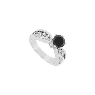 Black Diamond Ring : 14K White Gold - 1.75 CT Diamonds