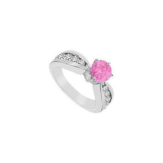 Pink Sapphire Ring : 14K White Gold - 1.75 CT TGW