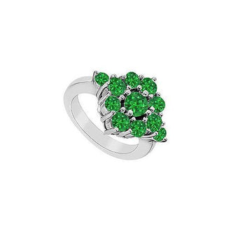 Emerald Ring : 14K White Gold - 1.50 CT TGW