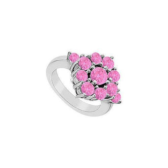 Pink Sapphire Ring : 14K White Gold - 1.50 CT TGW