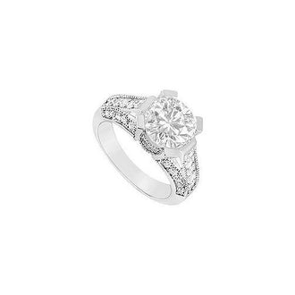 Diamond Engagement Ring : 14K White Gold - 1.00 CT Diamonds