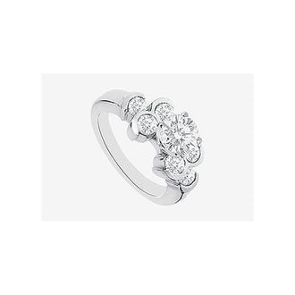 Brilliant Cut Diamond Engagement Rings in 14K White Gold 1.20 Carat Diamonds