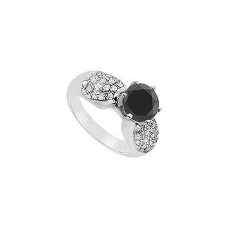 Fancy Black Diamond Ring : 14K White Gold - 1.50 CT Diamonds