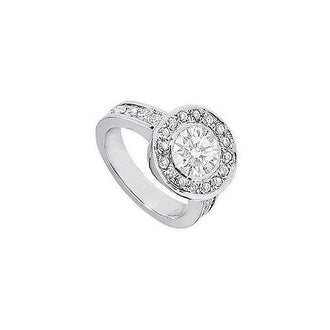 Cubic Zirconia Engagement Ring 14K White Gold 3.00 CT TGW