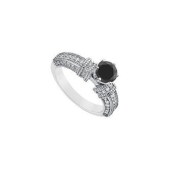 Fancy Black Diamond Ring : 14K White Gold - 1.50 CT Diamonds