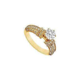 Diamond Engagement Ring : 14K Yellow Gold - 1.00 CT Diamonds