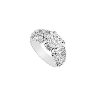 Diamond Engagement Ring : 14K White Gold - 2.00 CT Diamonds