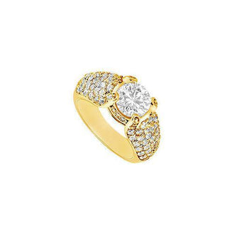 Diamond Engagement Ring : 14K Yellow Gold - 2.00 CT Diamonds