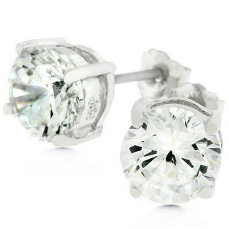 Clear Silver Round Studs 6.25 Earrings (pack of 1 ea)