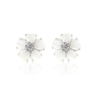 White Flower Nouveau Earrings (pack of 1 ea)