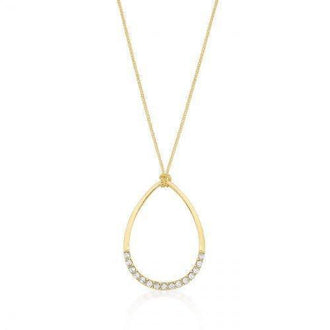 Golden Crystal Teardrop Necklace (pack of 1 ea)