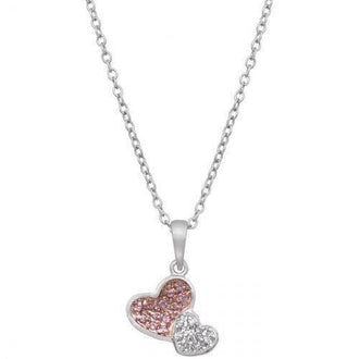 Two Hearts Pave Pendant (pack of 1 ea)
